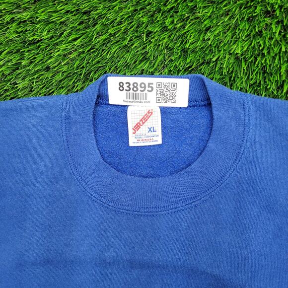 Vintage 80s JERZEES Blank Sweatshirt Women XL 23x25 Crop USA - Picture 9 of 12